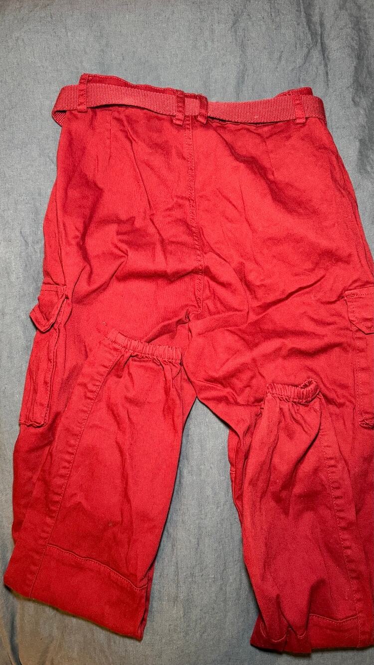 American Bazi Burgundy Cargo Pants w/ Belt Size Small